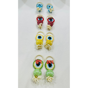 Handmade <b>Beaded</b> Evil Eye Hanging | Shubh Labh Tassel for Home Protection | Traditional Indian Wedding Return Gifts & <b>Door</b> Decor - Product Image 2