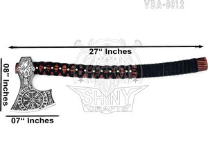 Hacha Vikinga con Cabeza de Acero al Carbono Forjado a Mano, para Uso Industrial y Bricolaje, Mango de Madera Natural, Hoja de 6 Pulgadas, Longitud Total de 18 Pulgadas - Product Image 3