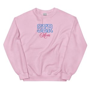 Sweat-shirt unisexe brodé Mom, rose clair, col rond, en polaire douce, décontracté, pour tous les jours, style athlétique confortable - Product Image 1