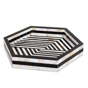 Bandeja de Servicio de Alta Gama con Incrustaciones de Hueso, Bandeja Decorativa Hecha a Mano para Uso en Hoteles y Resorts de Lujo - Product Image 1