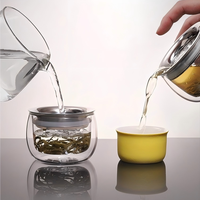 Nouvel appareil de préparation de thé anti-brûlure avec couvercle en silicone, théière en verre pour la maison