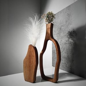 Handcrafted Wooden <b>Vases</b> <b>Set</b> (Tall) | Ash and Oak Woods | Unique Home Decor - Product Image 3