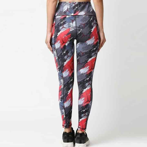 Leggings de sport pour femmes, taille mi-haute, coupe ajustée, unis, respirants, tricotés, séchage rapide, sans coutures, vente en gros - Product Image 5