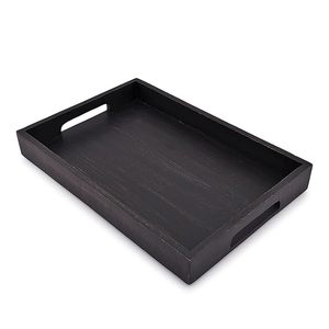 Bandeja Rectangular Negra para Servir Desayuno, Cena, Bebidas, para Cocina, Comedor, Sala de Estar, Baño, con Asa - Product Image 1