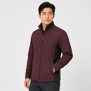<b>Men's</b> <b>Fleece</b> <b>Lined</b> Softshell <b>Jackets</b> Contrast Color Water Resistant Winter Snow Coat Hooded <b>Jacket</b> with OEM ODM - Product Image 5