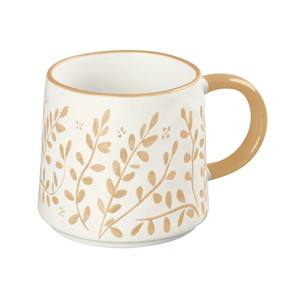 Taza de Café de Cerámica Blanca de Lujo con Elegante Detalle de Ondas Doradas, Acabado Brillante y Asa Cómoda para Servir Té y Café - Product Image 5