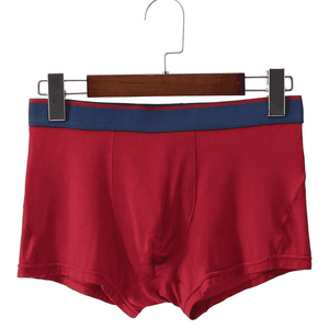 Caleçons boxers gris pour hommes, taille mi-haute, couleur unie, respirants, en coton tricoté - Product Image 2