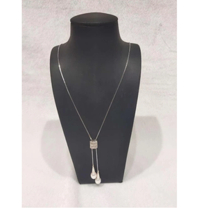 Cadena de plata de pureza 92,5 de diseñador personalizado de lujo con colgante de perla blanca de agua dulce collares de lujo - Product Image 1