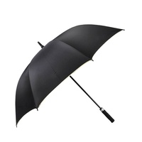 Payung Golf Lurus Manual Klasik Modern Kasual 30 inci dengan Pipa Reflektif 190T Diameter Terbuka 100cm Gagang Hitam
