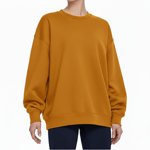 Sweat-shirt oversize pour femme, très tendance, hiver, 100% coton, écologique, manches longues, streetwear, vente en gros - Product Image 1