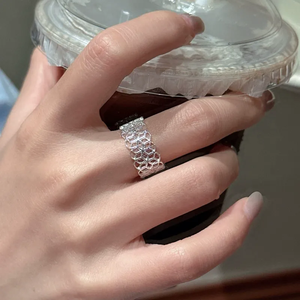 S925 Sterling <b>Silver</b> Korean Niche Design Lace Retro <b>Ring</b> South Korea Korean Style Simple Fashionable <b>Ring</b> - Product Image 5