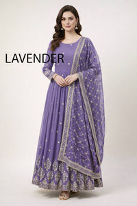 Conjunto de vestido de Bollywood para mujer, nueva ropa de fiesta, vestido de Georgette, secuencia de bordado pesado completo, trabajo Dupatta, venta al por mayor, Natural - Product Image 2