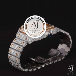 Montre mécanique automatique pour homme Aarva Jewels Iced Out Tonneau, VVS Moissanite, Hip Hop, luxe - Product Image 2