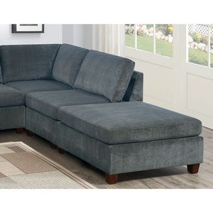 Moderno 7 pz grigio ciniglia U-sezionale modulare 2x angolo cuneo 3x poltrone senza braccia 2x Ottoman compensato 7 pz Set soggiorno divani - Product Image 6