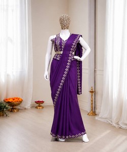 Vêtement ethnique, dernières tendances indiennes, saris en coton à bas prix pour femmes, vêtements de fête, sari avec bordure en dentelle, chemisier 85043 BB-74 - Product Image 3