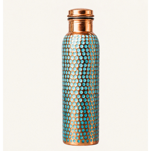 Botella de Agua Metálica de Cobre Martillado Hecha a Mano, Ecológica, con Diseño Cincelado Premium y Acabado Lacado, Venta al Por Mayor - Product Image 3