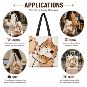 Medium Customizable Printed Pattern Canvas <b>Tote</b> Shopping <b>Bag</b> Quick Fabric Mesh Cotton Dot with Cartoon Logo for Gifts - Product Image 5