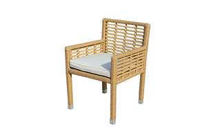 Natural-Look PE Bamboo Dining Chair and Table Set with Aluminum Structure - Product Image 3