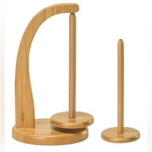 Support à fil en bois AZ ENTERPRISES, design rond simple, écologique et tendance pour le tricot à la main, utilisation pratique - Product Image 2