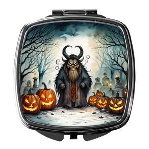 Espejo de Maquillaje Compacto de Viaje con Diseño de Demonio Krampus Navideño, Plegable, de Mano, para Halloween, Artículos de Fiesta - Product Image 1