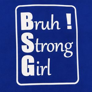 <b>Womens</b> Electric Royal Blue <b>Sweatshirt</b> <b>White</b> Strong Girl Graphic Print Oversized Crew Neck Long Sleeve Casual Streetwear Pullover - Product Image 4