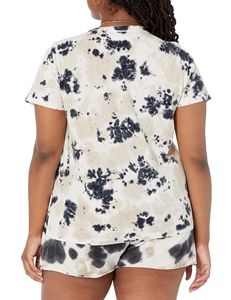 Camiseta de Moda para Mujer, Cuello Redondo, Manga Corta, Estilo Tie Dye, Corte Regular, Informal, Tejida, 100% Algodón, Transpirable, para Primavera/Verano - Product Image 6