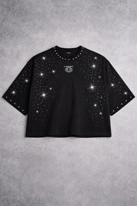 Camisas de hombre vintage de algodón de 240 GSM con estampado de diamantes de imitación personalizado por transferencia térmica, diseño holgado con hombros caídos, etiquetas tejidas. - Product Image 3