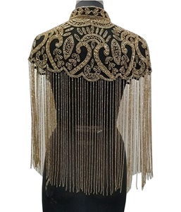 2026 golden sizzle party hand embroidered hand beaded bespoke designer ponchos multiwearable club <b>women</b> wear - Product Image 3