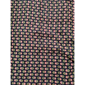 Tissu en sergé de coton noir imprimé floral pour la confection de sacs cosmétiques, pochettes cadeaux et sacs fourre-tout – Cadeau pour elle - Product Image 2