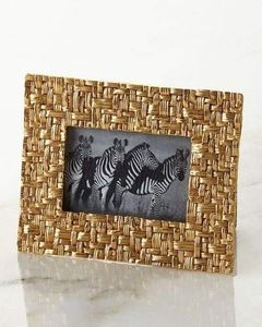 Metal Wave Antique Brass Metal Rectangle Photo <b>Frame</b> Leaf Perforated Pattern Home Office Decor Return Gift Stylish Picture <b>Frame</b> - Product Image 6