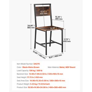 Set di 4 Sedie da Pranzo in Stile Moderno Farmhouse, Telaio in Metallo, Schienale in Legno, Facile Montaggio, Sedie Laterali in Pelle per Soggiorni e Ristoranti - Product Image 3