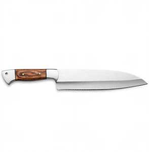 Couteau de chef artisanal en acier inoxydable à haute teneur en carbone de 8 pouces avec manche en bois de rose personnalisé, couteau utilitaire de préparation et de découpe pour barbecue extérieur avec cordon - Product Image 2