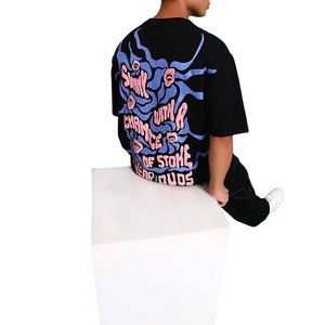เสื้อยืดโอเวอร์ไซส์ผ้าฝ้าย 100% พิมพ์ลายโฟม 3 มิติ แขนสั้น คอกลม สไตล์สตรีทแวร์ สำหรับผู้ชาย - Product Image 2
