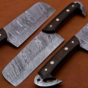 Cuchillo de Cocina de Acero de Damasco Hecho a Mano, Cuchillo Profesional para Cortar Carne, Cuchillo de Carnicero Afilado como una Navaja, Logotipo Personalizado OEM Disponible - Product Image 1