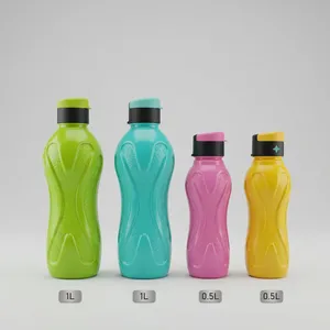 NDURO SS3606 Bouteille d'eau sportive en plastique transparent de 1000 ml (demi-gallon) avec paille rabattable, sans BPA, pour boire directement, portable, pour la randonnée - Product Image 5