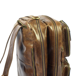 High Quality Genuine <b>Leather</b> Waterproof Fashion <b>Backpack</b> for Traveling Hiking Equipment Custom Logo Lightweight Open Closure - Product Image 3