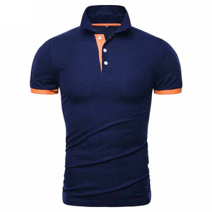 Camiseta de punto sólida para hombre, corte regular, con botones, cuello cerrado, 100% algodón, transpirable y cómoda, polos para hombre - Product Image 2