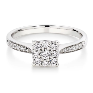 0.50 TCW Real Round Cut <b>Cluster</b> Diamond Engagement Ring for Women | Luxury Wedding Anniversary Fine Jewelry Gift Elegant Ring - Product Image 3