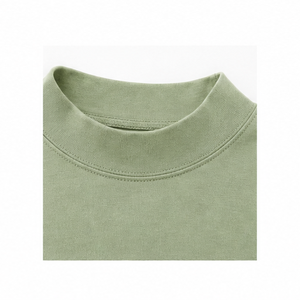 Camiseta de Manga Corta para Mujer, Cuello Redondo, Corte Entallado, Color Verde Salvia, Personalizable, Algodón Peinado Suave, WMNTS-0013 - Product Image 5