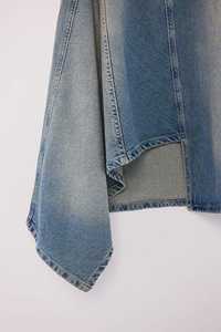 Women's <b>Denim</b> <b>Knee</b>-<b>Length</b> <b>Skirt</b> Asymmetric Button Front Stonewashed Cotton Casual Eco-Friendly Breathable Winter Wear Pencil - Product Image 6