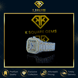 Nouveauté, montre automatique de haute qualité, mouvement à quartz, résistante à l'eau, acier inoxydable VVS, verre saphir carré, diamant moissanite - Product Image 4