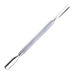 Pousse-cuticules en acier inoxydable de bonne qualité, fabriqué à la main avec une poignée texturée antidérapante, outil de manucure pour le nail art - Product Image 1
