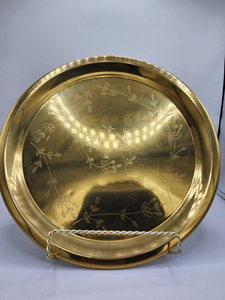 Brass Polished Finish Easy Clean Serving Tray Kitchen <b>Desk</b> Modern Design Dishwasher Safe Handmade Single Tier High Quality - Product Image 1