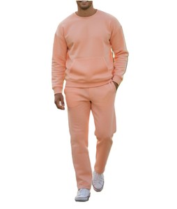 Ensemble sweat-shirt et pantalon pour homme, vert uni, col rond, tricoté, décontracté, pour l'automne - Product Image 3