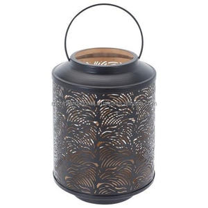 Farolillos de cristal personalizados para exteriores, faroles decorativos de metal dorados y negros de estilo europeo para boda y patio - Product Image 6