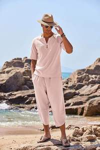 Conjuntos de Shorts de Fibra de Bambú Casuales de Verano para Hombre, Trajes Deportivos Sólidos con Camiseta, 2 Piezas, Ropa Deportiva de Punto de Secado Rápido - Product Image 4