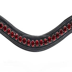 Esigner-banda de cuero de vaca hecha a mano, suave y acolchada de cuero negro con costuras fuertes, canal vacío con incrustaciones de cristales redondos Bling - Product Image 5