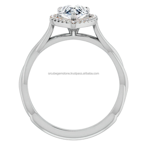 แหวนหมั้นเงิน925เม็ดลูกแพร์ตัดเพชรที่โตขึ้นได้รับการรับรอง IGI สี F ของขวัญแต่งงานชุบทอง VS1ใส4X6 - Product Image 5