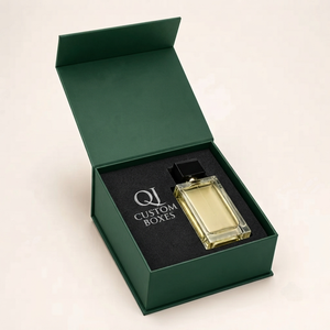 Boîte cadeau de parfum de luxe biodégradable noire, boîte d'emballage rigide en carton magnétique personnalisée, sac en papier avec votre propre logo - Product Image 1