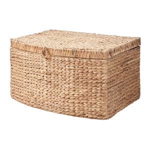 Eco-Friendly Handwoven Wicker <b>Bed</b> End <b>Storage</b> Trunk, Natural Water Hyacinth Blanket Basket With Lid For Home Decor From Vietnam - Product Image 1